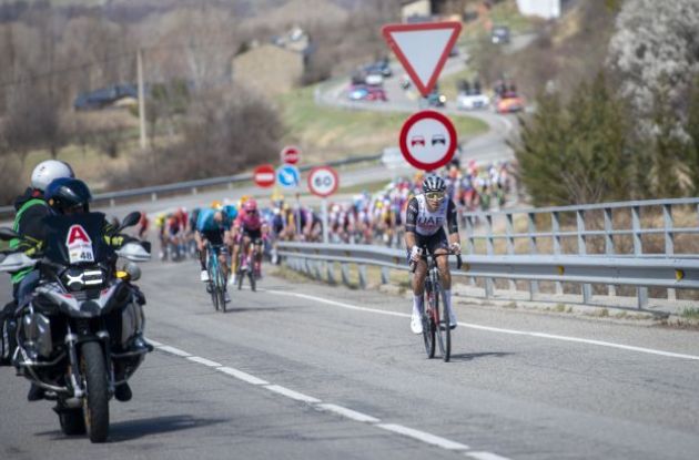 Riders attack during stage 4 of Volta Ciclista a Catalunya