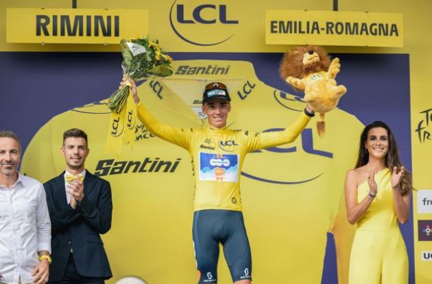Romain Bardet leads Tour de France 2024 after stage 1 | A.S.O. Romain Bardet leads Tour de France 2024 after stage 1