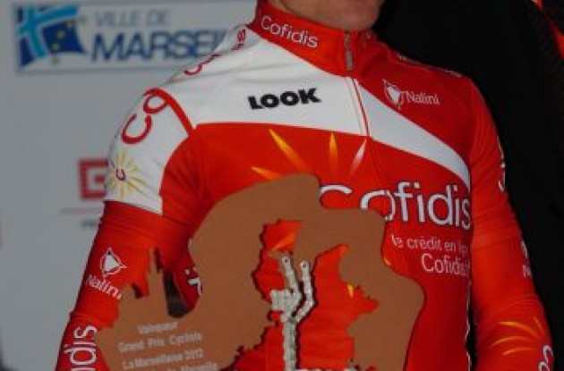 Samuel Dumoulin on the podium. Photo Fotoreporter Sirotti.