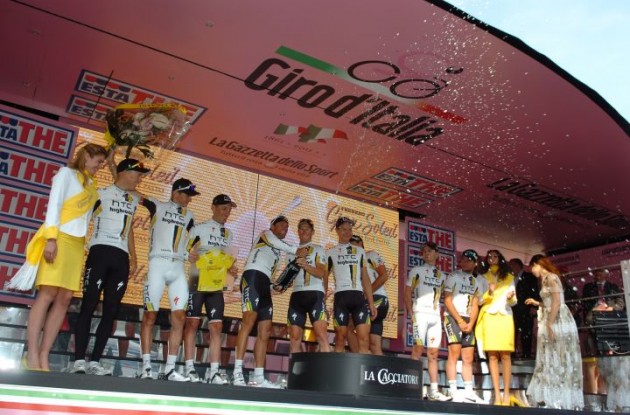 Team HTC-HighRoad has won the stage 1 team time trial in the Giro d'Italia 2011. Photo Fotoreporter Sirotti.