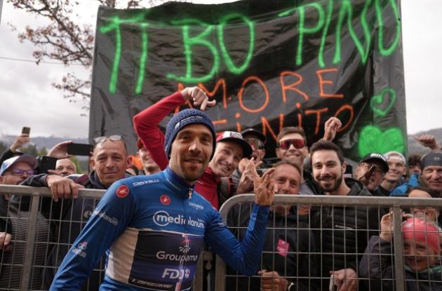 Thibaut Pinot with his local fanclub