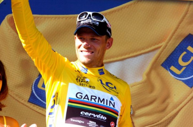 Team Garmin-Cervelo's Thor Hushovd maintains overall Tour de France lead. Photo Fotoreporter Sirotti.