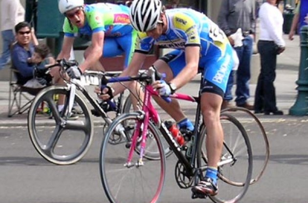 Tire coming off. Bam! Photo copyright Bob Bowlin. Tire coming off. Bam! Photo copyright Bob Bowlin.