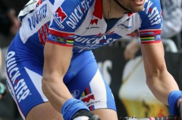 Tom Boonen riding hard in today's Gent-Wevelgem 2011.