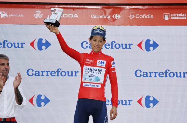 | Unipublic Torstein Traen on the podium as leader of Vuelta a Espana