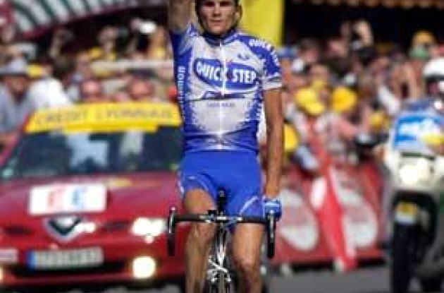 Virenque takes his first Tour win this year. Will he strike again? Stay tuned to Roadcycling.com to find out! Photo copyright Fotoreporter Sirotti. Virenque takes his first Tour win this year. Will he strike again? Stay tuned to Roadcycling.com to find out! Photo copyright Fotoreporter Sirotti.