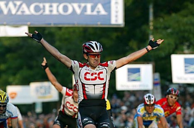 Dean takes the win. Tour de France here I come! Photo copyright Wachovia Cycling.