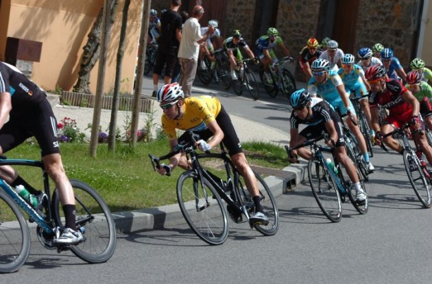 Bradley Wiggins (Team Sky Procycling) maintains overall Criterium du Dauphine Libere lead. Photo Fotoreporter Sirotti.