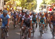Sastre, Contador and Leipheimer cross the finish line. Sastre, Contador and Leipheimer cross the finish line.