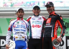Philippe Gilbert on the 2010 Tour of Lombardy podium with Scarponi and Lastras. Philippe Gilbert on the 2010 Tour of Lombardy podium with Scarponi and Lastras.