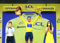 Yves Lampaert on the Tour de France podium