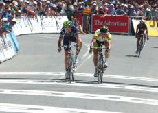 Team Movistar's Alejandro Valverde sprints to stage victory in comeback race. Photo Fotoreporter Sirotti.