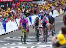 Team Lotto-Belisol's Andre Greipel (Germany) sprints to victory in stage 4 of the 2012 Tour de France. Photo Fotoreporter Sirotti.