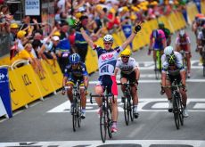 Team Lotto-Greipel's Andre Greipel (Germany) powers to second Tour de France stage victory in stage 5 of the 2012 Tour de France. Photo Fotoreporter Sirotti.