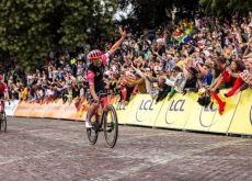 | A.S.O. Ben Healy applauded by fans in Paris