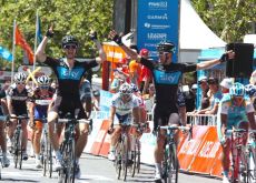 Ben Swift wins ahead of Team Sky teammate Greg Henderson. Photo Fotoreporter Sirotti.