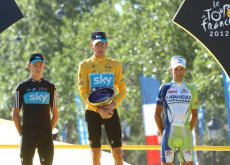 Team Sky Procycling's Bradley Wiggins took the overall victory in the 2012 Tour de France and is the new Tour de France Champion. Wiggins' teammate Christopher Froome finished 2nd overall and Vincenzo Nibali of Team Liquigas-Cannondale completed the podium. Photo Fotoreporter Sirotti.