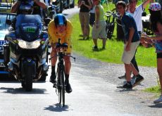 Team Sky Procycling's Bradley Wiggins wins stage 9 individual time trial in 2012 Tour de France and increases overall Tour de France lead. Photo Fotoreporter Sirotti.