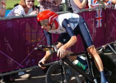 Great Britain's Tour de France Champion Bradley Wiggins wins Olympic gold medal in the men's individual time trial in London ahead of Germany's Tony Martin and Great Britain's Christopher Froome. Photo Fotoreporter Sirotti.