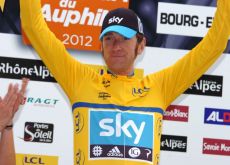 Team Sky's Bradley Wiggins powers to victory in 2012 Criterium du Dauphine Libere's stage 4 individual time trial and increases his overall Dauphine Libere lead before the important mountain stages. Photo Fotoreporter Sirotti.