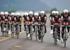 Cervelo TestTeam 2009 Tour de France team time trial training.