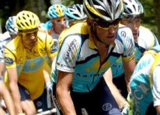 Lance Armstrong and Alberto Contador. Photo copyright Fotoreporter Sirotti. Lance Armstrong and Alberto Contador. Photo copyright Fotoreporter Sirotti.
