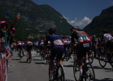 Cyclists climbing the Dolomites