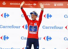 | Unipublic David Gaudu on the podium as race leader