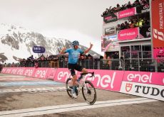 Davide Bais wins stage 7 of Giro d'Italia 2023 | RCS Sport - LaPresse Davide Bais crosses the finish line as winner of stage 7 of Giro d'Italia 2023