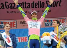 Ivan Basso is pretty in pink. Photo copyright Fotoreporter Sirotti. Ivan Basso is pretty in pink. Photo copyright Fotoreporter Sirotti.