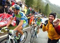 Ivan Basso crashed during a training ride for the Tour de France 2011. Photo Fotoreporter Sirotti.