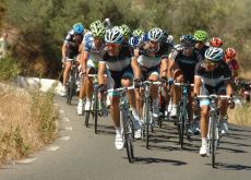 Team Leopard-Trek leads the chase for team leader Jakob Fuglsang. Photo Fotoreporter Sirotti.