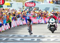 Team Omega Pharma-Lotto's Jelle Vanendert climbs to stage 14 victory on Plateau de Beille in Tour de France 2011. Photo Fotoreporter Sirotti.