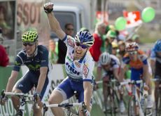 Jonathan Hivert wins stage 2 of the 2012 Tour of Romandy.