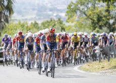 Lidl-Trek riders leading the peloton