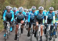 Linus Gerdemann and Milram co. - Ready for the 2010 Milan-San Remo. Photo copyright Fotoreporter Sirotti.