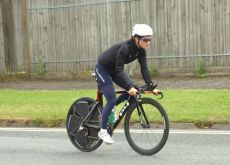 Great Britain's Lizzie Armitstead training on the Olympic time trial course. Photo Fotoreporter Sirotti.