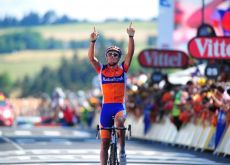 Team Rabobank's Luis Leon Sanchez Gil wins stage 9 of 2011 Tour de France. Photo Fotoreporter Sirotti.