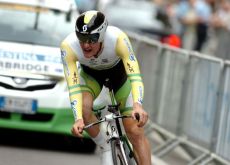 Luke Durbridge on his way to victory in the 2012 Criterium du Dauphine Libere prologue in Grenoble, France. Photo Fotoreporter Sirotti.