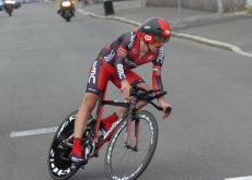 Team BMC Racing's Marco Pinotti on his way to victory on his BMC timemachine TM01 time trial bike in the final time trial of the 2012 Giro d'Italia. Photo Fotoreporter Sirotti.