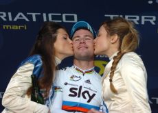 Mark Cavendish glowing on the podium. Good luck in Spain Fantastic Mr. Fox. Photo copyright Fotoreporter Sirotti. Mark Cavendish glowing on the podium. Good luck in Spain Fantastic Mr. Fox. Photo copyright Fotoreporter Sirotti.