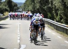 | A.S.O. Movistar leads the peloton