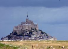 The rocky tidal island Mont Saint-Michel in Normandy. Photo Fotoreporter Sirotti.