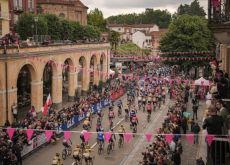The Giro d'Italia peloton takes off from Bra for stage 12 of this year's Giro