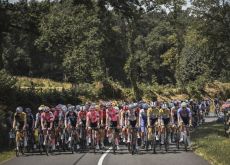 Tour de France peloton during stage 9