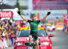 Pierre Rolland wins stage 19 of the 2011 Tour de France for Team Europcar. Photo Fotoreporter Sirotti.