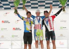 Duggan, Reijnen and Pipp on the podium in Greenville, South Carolina. Photo Casey Gibson / USA Cycling