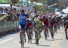 Rory Sutherland powers to victory in stage 1 of the 2012 Tour of Utah. Photo copyright Jonathan Devich @epicimages.us