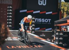 | Unipublic Soren Kragh Andersen leaves the start ramp of the stage 18 time trial