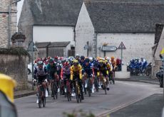 Cyclists pass through French village during stage 2 of Paris-Nice 2023